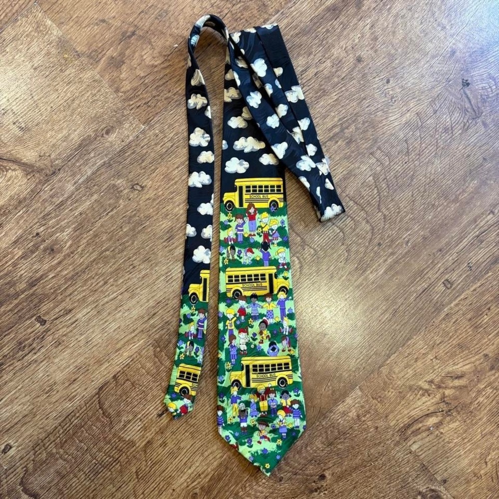 vintage Keith Daniels "Teach Me and I will learn" school-themed necktie